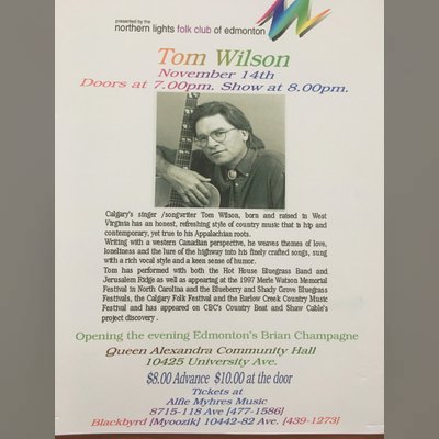Tom Wilson performance poster